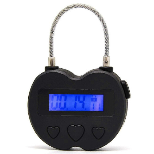 2X Smart Time Lock Lcd Time Lock Usb Rechargeable Temporary Timer Padlock Travel Electronics-Good 1