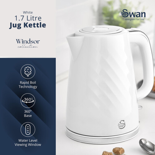 Swan Swan Windsor Rapid Boil Kettle with Removable Limescale Filter, Boil Dry Protect 1