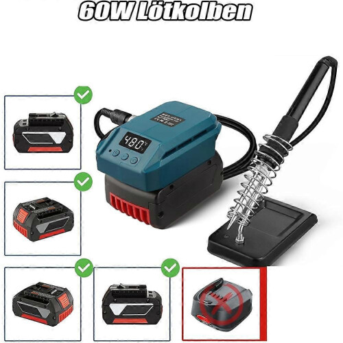 Ασύρματο κολλητήρι 60W συμβατό με μπαταρίες Bosch Professional 18V System GBA, ρυθμιζόμενη 2