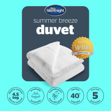 Silentnight Summer Breeze 4.5 Tog King Duvet - Lightweight Low Tog Cooler Summer
