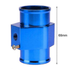 32mm Blue Water Temperature Temp Sensor Gauge Joint Pipe Radiator Hose Adapter With 2 Clamps