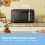 COMFEE' 19L 700W Black and Mirror Mini Microwave Oven, Compact Design, InverTech 8