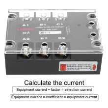 Ελεγκτής SSR 3 φάσεων JGX-3 40A 40-480VAC ABS Ρελέ αλουμινίου