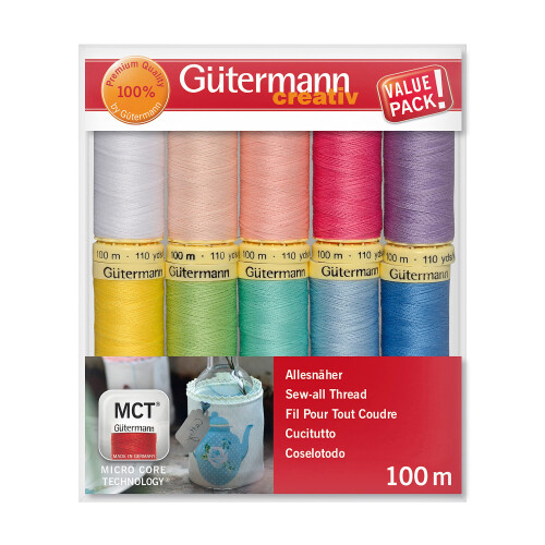 Gütermann Gütermann creativ Sewing Thread Set with 10 spools Sew-All Thread 100 m in Paste 1