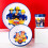 Fireman Sam 3pcs Reusable Bicolor Premium Kids Dinner Tableware Set Plate, Bowl 4