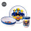 Fireman Sam 3pcs Reusable Bicolor Premium Kids Dinner Tableware Set Plate, Bowl 6