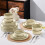 Herogo 18 Piece Dinner Set, Stoneware Dinnerware Sets for 6 People, Reactive Gla 2