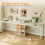 ODK Desk with Storage Shelves, Small Computer Desk, 120 x 48 cm, White 4