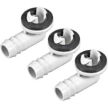 Aansluitstuk voor afvoerslang van airconditioning (elleboogstuk) voor mini-split airco's en raamairco's (15 mm, 3 stuks)
