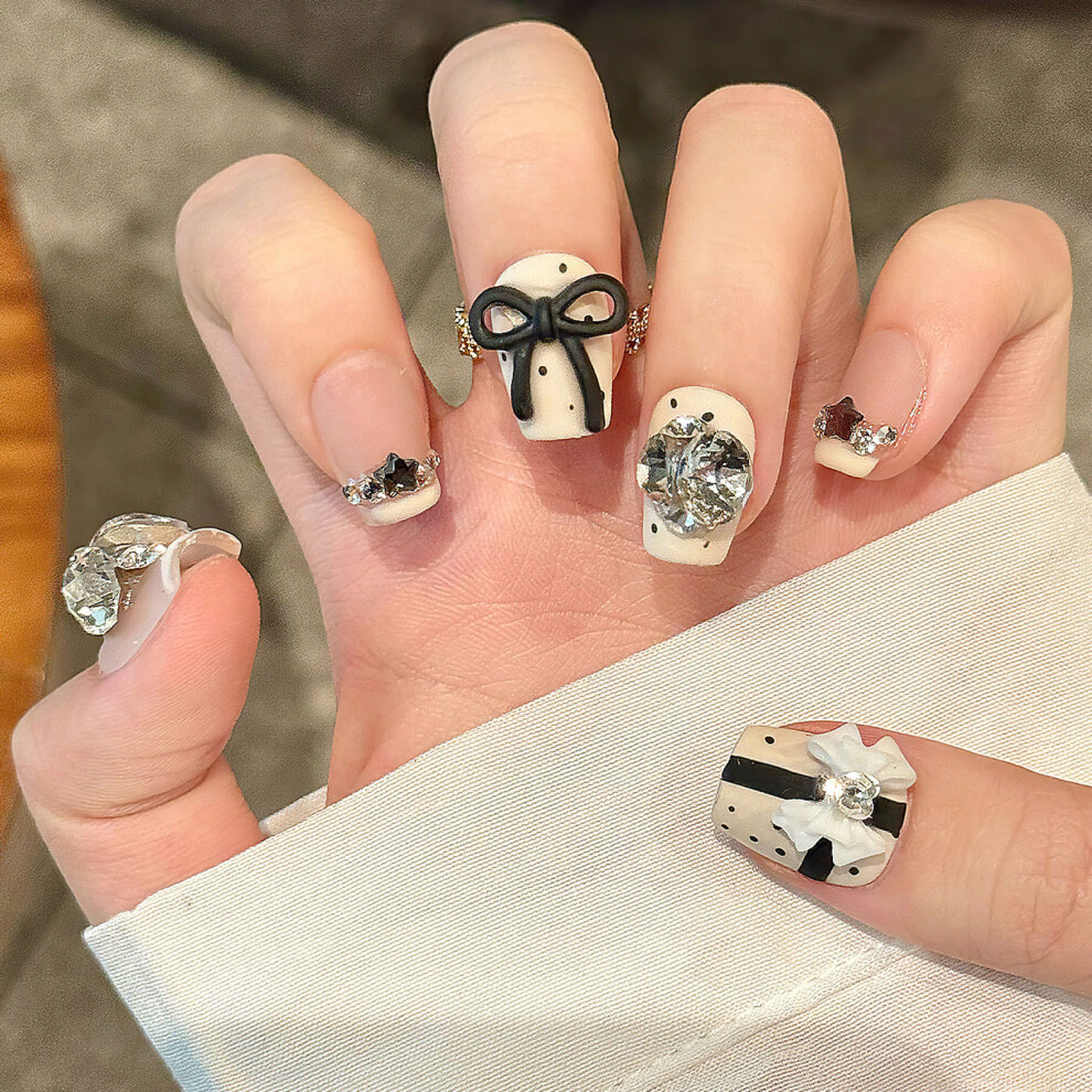 Bright-Home (Xs) Handmade Nude Fake Nails With French Tip Sweet & Charming Reusable False Nails For Manicure Lovers And Beauty Bloggers