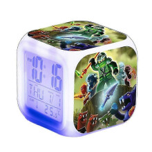 Ninjago LED digitale wekker met 7 kleurrijke lampjes, temperatuurweergave en datum voor kinderen