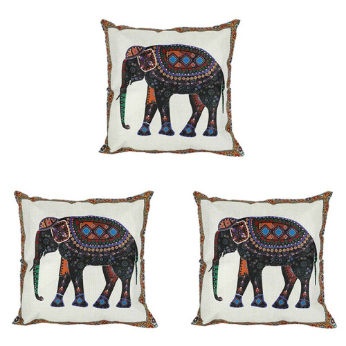 3X Indian Decorazione A Forma di Cuscino per Cuscino da Tiro in Cotone E Lino