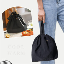 (Black) Waterproof Insulated Lunch Bag for Work & School