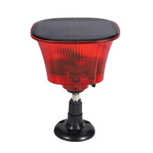 Solar Powered Animal Repellent with Sound and Flashing Light, Motion Activated Outdoor Pest Deterrent for Garden, Farm and Yard, Black Red