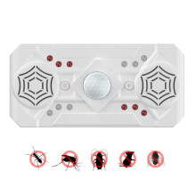 Repellente elettronico a ultrasuoni con sensore intelligente, luce a led stroboscopica, per topi e insetti, colore bianco