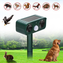 Outdoor Solar Powered Ultrasonic Animal Repellent with Motion Activation, Weatherproof Garden Pest Deterrent Device for Outdoor Protection