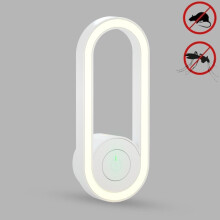 Ultrasonic Night Light Mosquito Repellent with EU Plug, White Indoor Insect and Mite Control Device for Home Use
