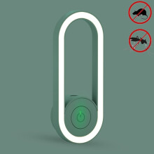 Ultrasonic Night Light Mosquito Repellent and Mite Remover, Household Insect Control Device, EU Plug, Green, Quiet Operation