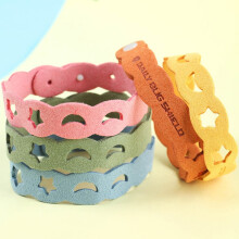 Set di 5 braccialetti antizanzare per esterno con anello repellente, colori assortiti, modello a stella, per campeggio e viaggio
