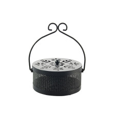 Scatola portatile multifunzione per spirali antizanzare, struttura cava ignifuga con coperchio, colore nero, per esterno e campeggio