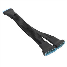 USB 3.0 hona till hane 19/20-stifts 2-portars splitterkabel för moderkort