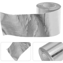 Hittebestendig aluminiumfolie vezeldoek met roestvrijstalen bevestigingsbanden, 5 m x 5 cm