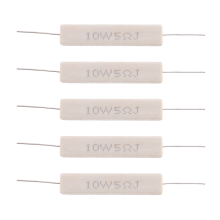 5 Stück drahtgewickelte Keramik-Zementwiderstände, 5 Ohm, 10 W, 5 %