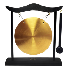 Mini Desktop Gong Instrument Cymbal Gong with Mallet for Home Decor-A