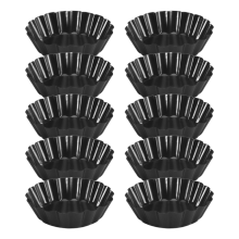 Pancake molds, 3-inch mini tart pans with removable bottom (10 pieces)