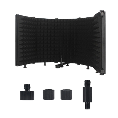 5-panel microphone isolation shield, microphone sponge, soundproof shield