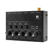 Extrem leiser 4-Kanal-Line-Stereo-Mixer mit EU-Stecker