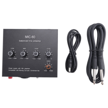 Microphone preamplifier with DC cable and 6.5 mm cable