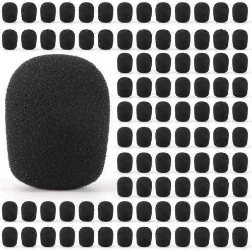 100Pcs Microphone Headset Grill Windscreen Sponge Foam Mic Cover