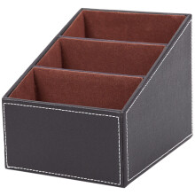 1 x Organizador de CD con control remoto, caja de almacenamiento de escritorio para teléfono (marrón)