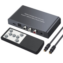 Adaptador convertidor de audio digital a analógico con control remoto por infrarrojos