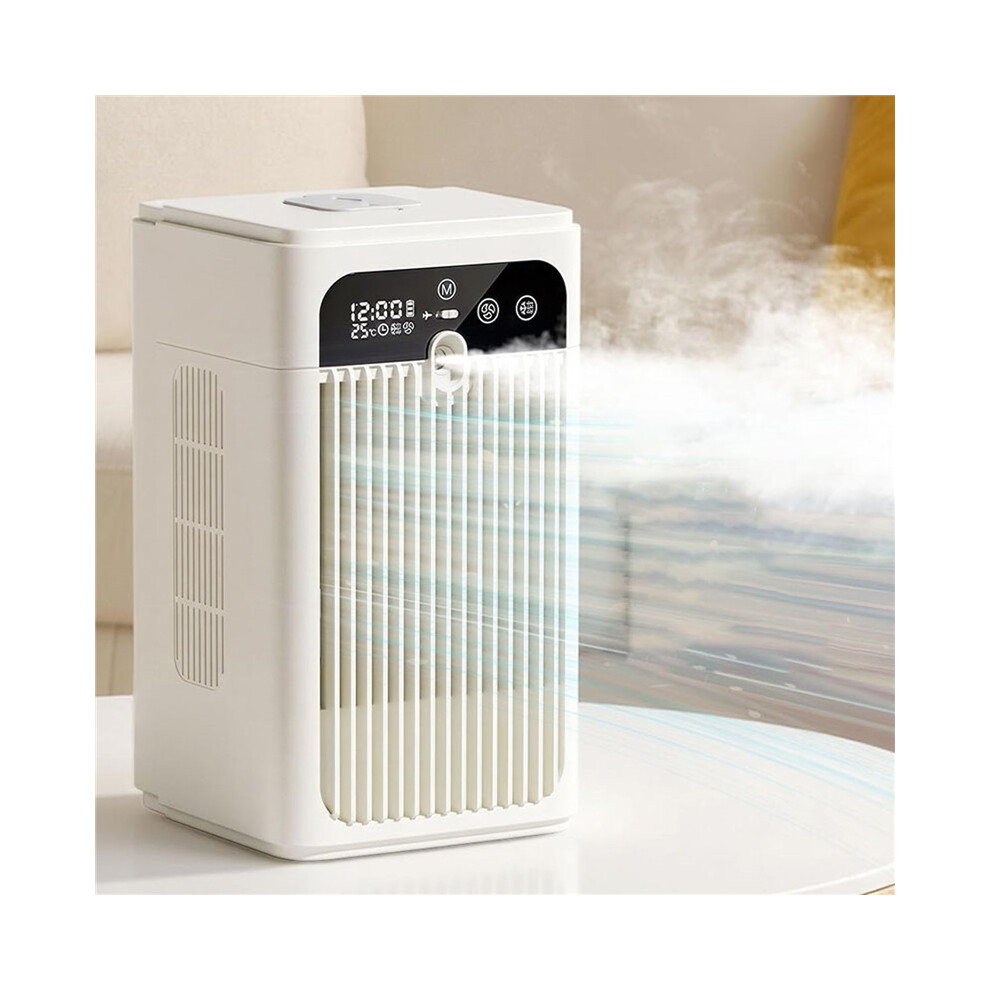 Portable Mini Air Conditioner With Mist Humidifier Rechargeable Cooling Fan 8584618873796