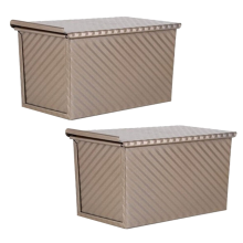 2er-Pack antihaftbeschichtete Brotbackformen mit Deckel, Backform aus Kohlenstoffstahl