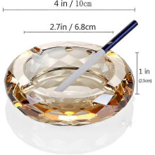 Crystal Glass Ashtray, Cigar Cigarettes Ashtray Holder Home Office Desktop Tabletop Decoration,crystal Gold