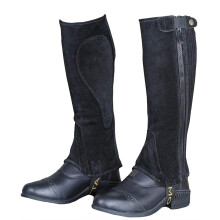 (S, Black) Moretta Unisex Adult Suede Half Chaps