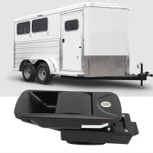 Zinc Alloy RV Door Lock Handle with 2 Keys for Yacht, Flush Mount Black 6.2 X 3in