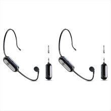 2 Stück 2,4-GHz-Funkmikrofon-Headset mit großer Reichweite (30 m)