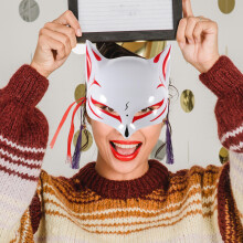 1St Originele Halfgelaats Maskervos Voor Volwassenen Feestdecoratie