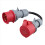 5-poliger roter CEE-Adapter, 32-A-Stecker auf 16-A-Steckdose 1