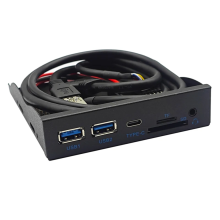 USB-Frontpanel-Hub (5 Gbit/s), 3,5-mm-Kopfhöreranschluss, Mikrofonadapter für Desktop-PCs