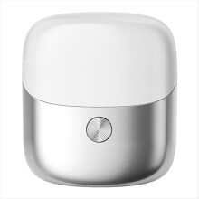 Mini afeitadora eléctrica portátil, giratoria, para hombre, color plata.