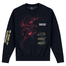 (L, Black) Superman Unisex Adult Exclamation Sweatshirt