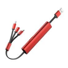 Cable de carga rápida 3 en 1 para iPhone/Android/Tablet, rojo