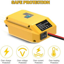 Konwerter napięcia 18 V na 12 V, obniżający napięcie, kompatybilny z akumulatorami DeWalt 20 V, z gniazdem, adapter do kół pojazdów e