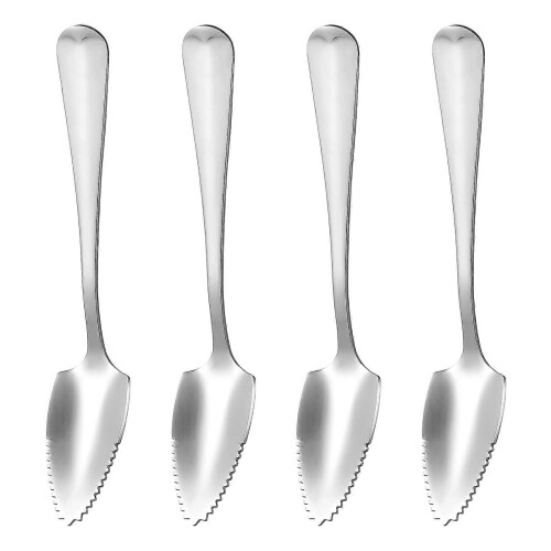Grapefruit Spoon Stainless Steel Serrated Spoon Set 4Pcs for Eating Fruit 2