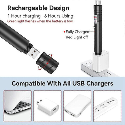 Rechargeable Green Laser-Pointer Long Range, TV LED LCD Strong Laser 1